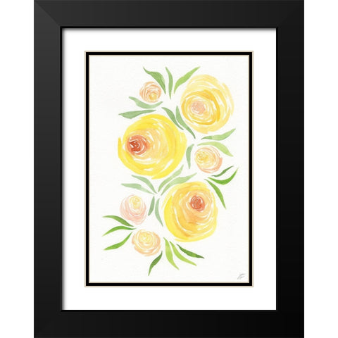 Yellow Roses Black Modern Wood Framed Art Print with Double Matting by Lee, Judson