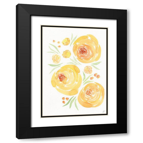Yellow Roses II Black Modern Wood Framed Art Print with Double Matting by Lee, Judson