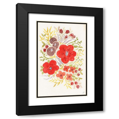 Watercolor Cluster Black Modern Wood Framed Art Print with Double Matting by Lee, Judson