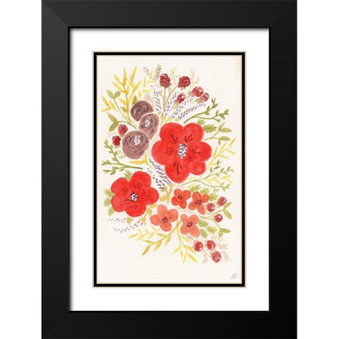 Watercolor Cluster Black Modern Wood Framed Art Print with Double Matting by Lee, Judson