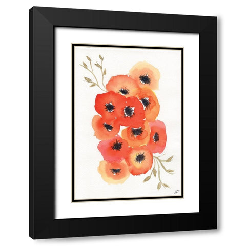 Vivid Anemones II Black Modern Wood Framed Art Print with Double Matting by Lee, Judson
