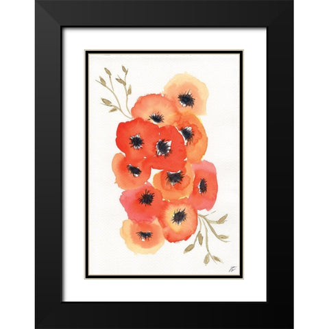 Vivid Anemones II Black Modern Wood Framed Art Print with Double Matting by Lee, Judson