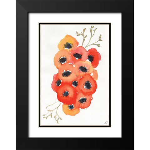 Vivid Anemones I Black Modern Wood Framed Art Print with Double Matting by Lee, Judson
