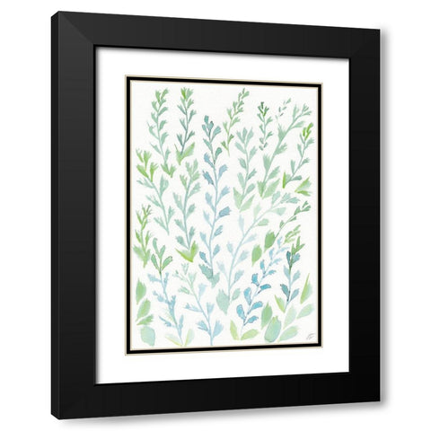 Watercolor Wild Stems Black Modern Wood Framed Art Print with Double Matting by Lee, Judson