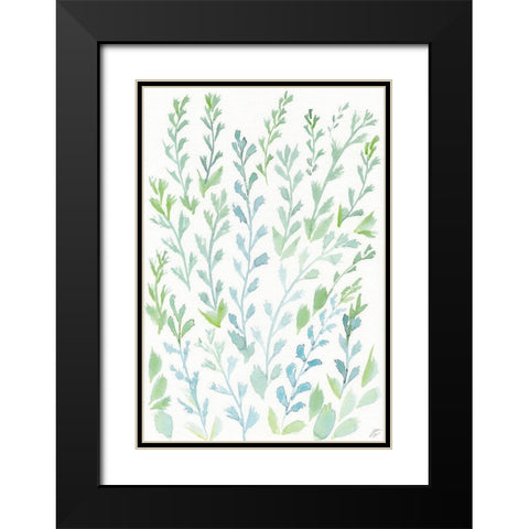 Watercolor Wild Stems Black Modern Wood Framed Art Print with Double Matting by Lee, Judson