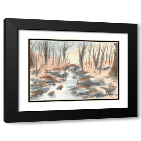 Fall Quite Creek Black Modern Wood Framed Art Print with Double Matting by Lee, Judson