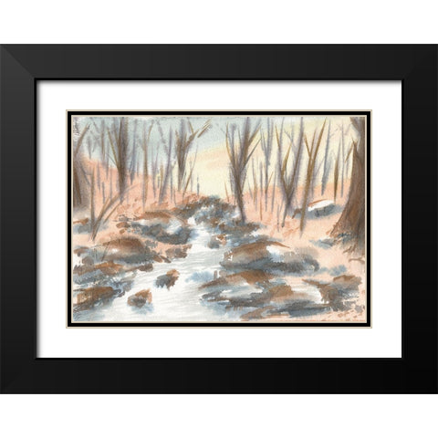 Fall Quite Creek Black Modern Wood Framed Art Print with Double Matting by Lee, Judson