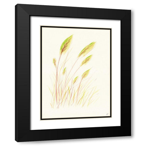 Leaf Grass Black Modern Wood Framed Art Print with Double Matting by Lee, Judson