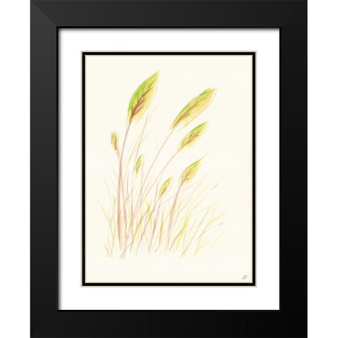 Leaf Grass Black Modern Wood Framed Art Print with Double Matting by Lee, Judson