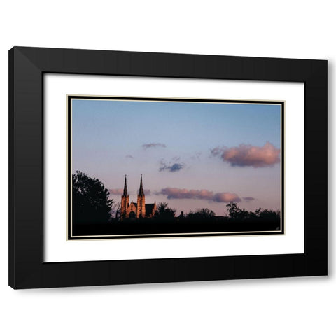 Old Church Sunrise Black Modern Wood Framed Art Print with Double Matting by Lee, Judson