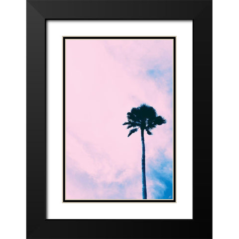 Millennial Pink Palm Black Modern Wood Framed Art Print with Double Matting by Lee, Judson