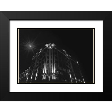 Big Building at Night III Black Modern Wood Framed Art Print with Double Matting by Lee, Judson