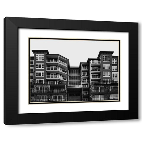 Building-scape Black Modern Wood Framed Art Print with Double Matting by Lee, Judson