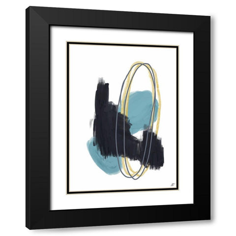 Black-Teal-Gold I Black Modern Wood Framed Art Print with Double Matting by Lee, Judson
