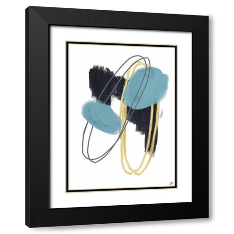 Black-Teal-Gold II Black Modern Wood Framed Art Print with Double Matting by Lee, Judson