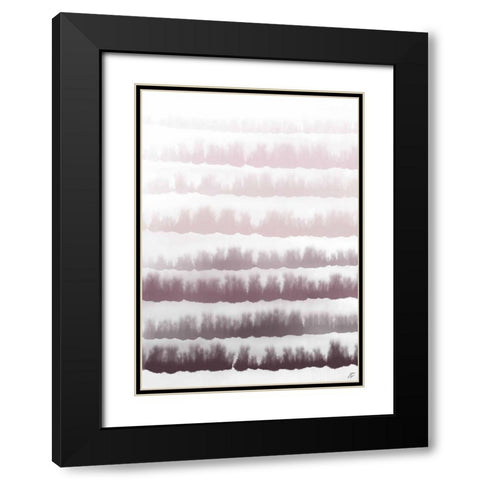 Blush Strokes Black Modern Wood Framed Art Print with Double Matting by Lee, Judson