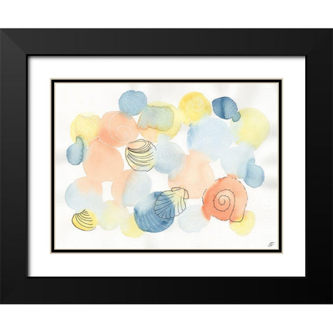Watercolor and Shells Black Modern Wood Framed Art Print with Double Matting by Lee, Judson