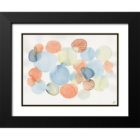 Watercolor and Shells II Black Modern Wood Framed Art Print with Double Matting by Lee, Judson
