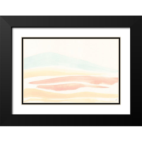 Peachy Soft Hills Black Modern Wood Framed Art Print with Double Matting by Lee, Judson