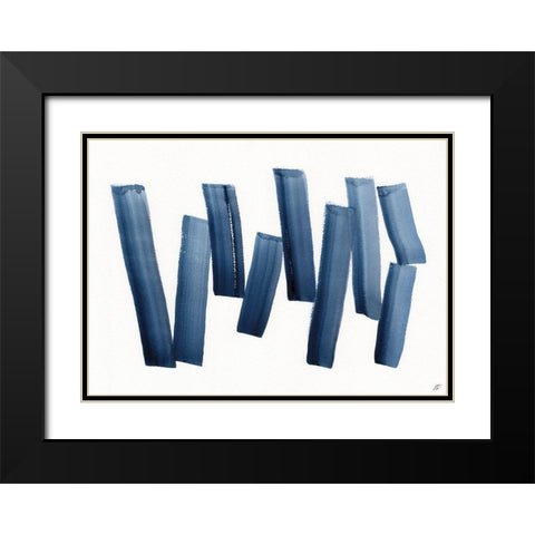 Line Leanings Black Modern Wood Framed Art Print with Double Matting by Lee, Judson