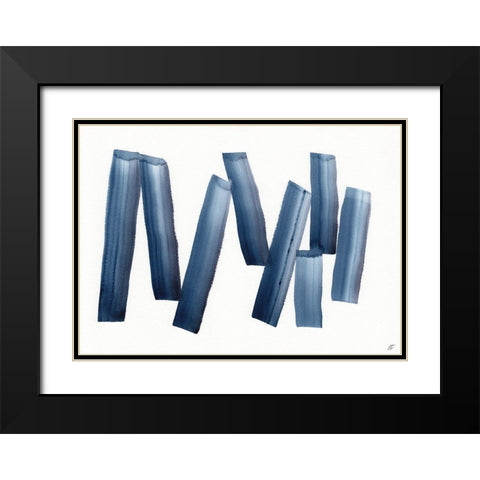 Line Leanings II Black Modern Wood Framed Art Print with Double Matting by Lee, Judson