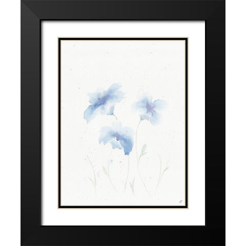 Blue Drop Black Modern Wood Framed Art Print with Double Matting by Lee, Judson