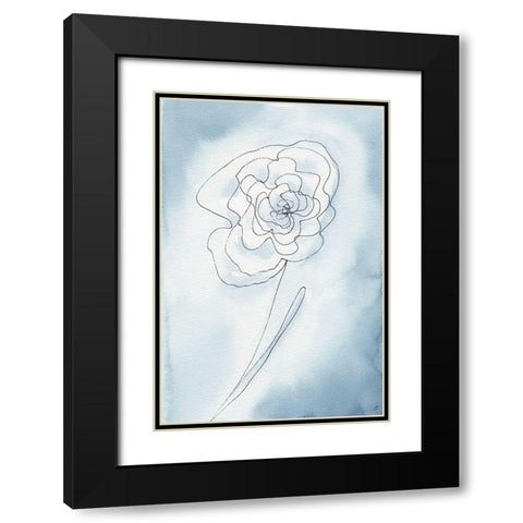 Blue Line II Black Modern Wood Framed Art Print with Double Matting by Lee, Judson