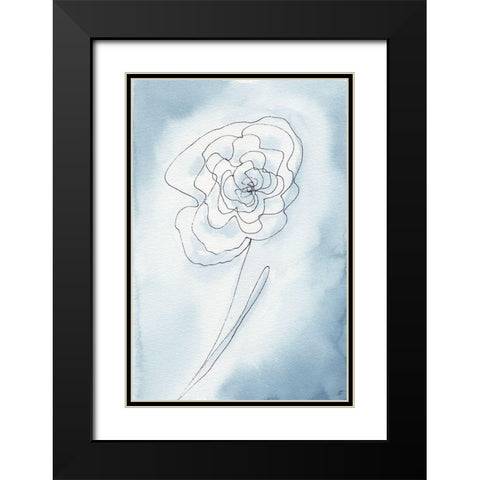 Blue Line II Black Modern Wood Framed Art Print with Double Matting by Lee, Judson