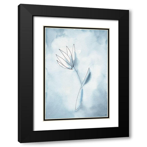 Blue Line III Black Modern Wood Framed Art Print with Double Matting by Lee, Judson