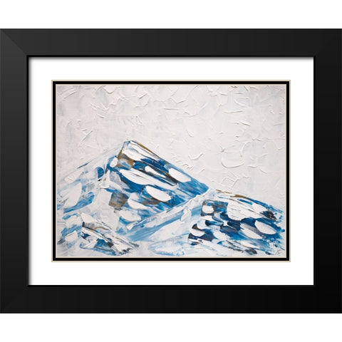 Blue and Gold Mountains Black Modern Wood Framed Art Print with Double Matting by Lee, Judson