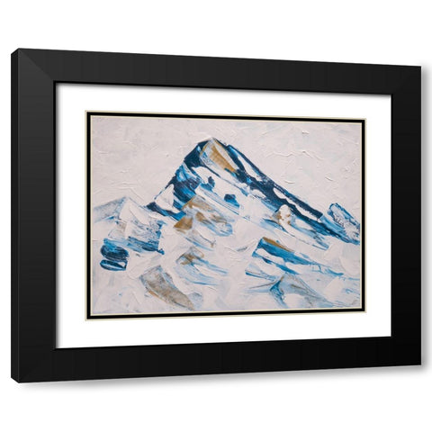 Blue and Gold Mountains Black Modern Wood Framed Art Print with Double Matting by Lee, Judson