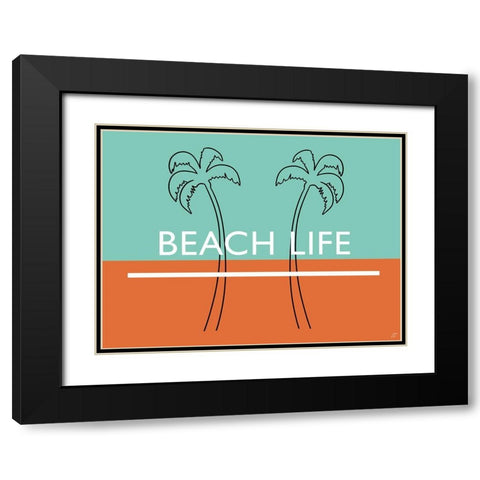 Beach Life Black Modern Wood Framed Art Print with Double Matting by Lee, Judson