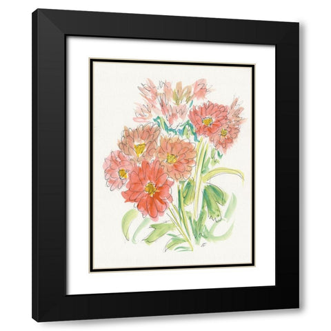 Ink Wash Bouquet Black Modern Wood Framed Art Print with Double Matting by Lee, Judson