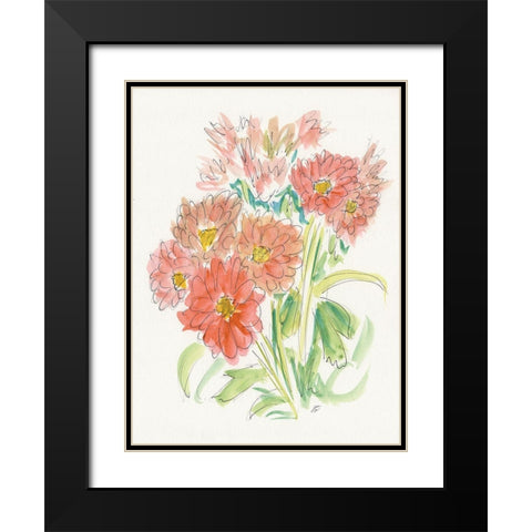 Ink Wash Bouquet Black Modern Wood Framed Art Print with Double Matting by Lee, Judson