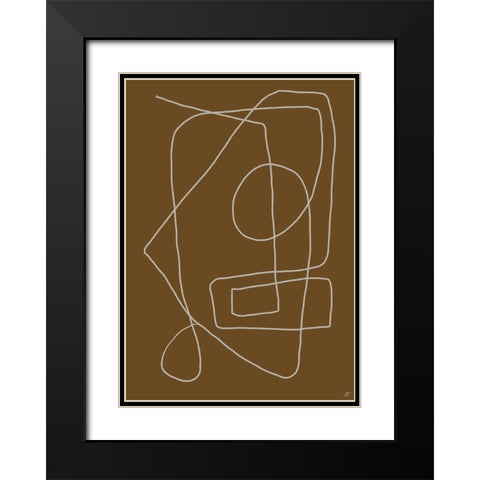 Scribbles on Brown II Black Modern Wood Framed Art Print with Double Matting by Lee, Judson