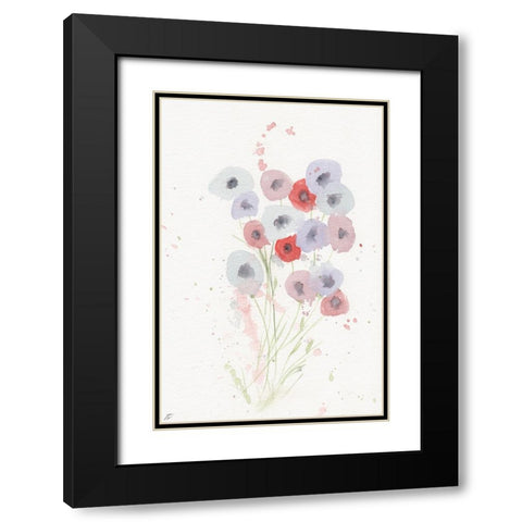 Cotton Candy Florals II Black Modern Wood Framed Art Print with Double Matting by Lee, Judson