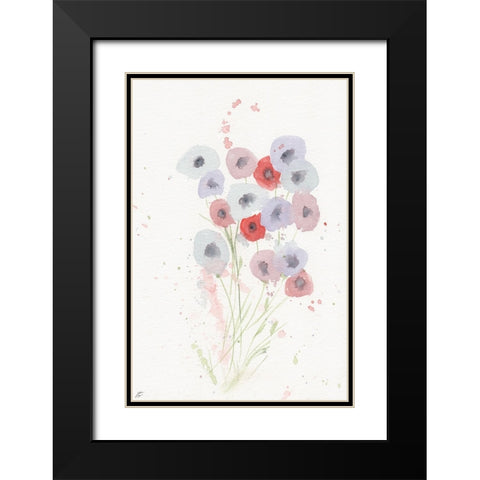 Cotton Candy Florals II Black Modern Wood Framed Art Print with Double Matting by Lee, Judson
