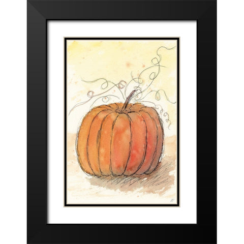 Fall Pumpkin Black Modern Wood Framed Art Print with Double Matting by Lee, Judson