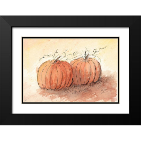 Fall Pumpkin II Black Modern Wood Framed Art Print with Double Matting by Lee, Judson