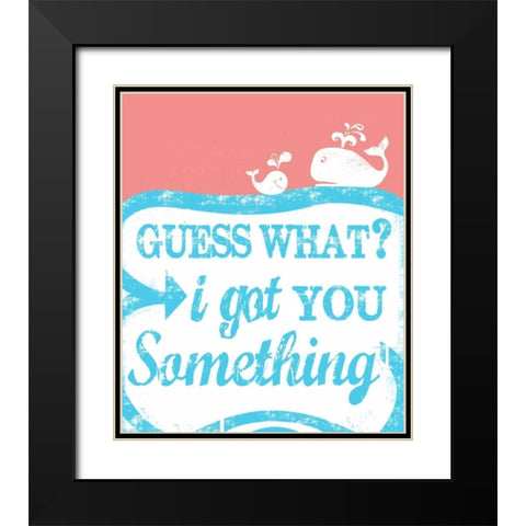 Guess What Black Modern Wood Framed Art Print with Double Matting by Longfellow Designs