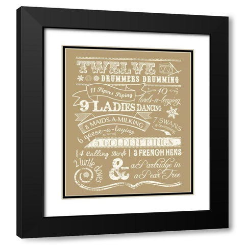 Twelve Days I Black Modern Wood Framed Art Print with Double Matting by Longfellow Designs
