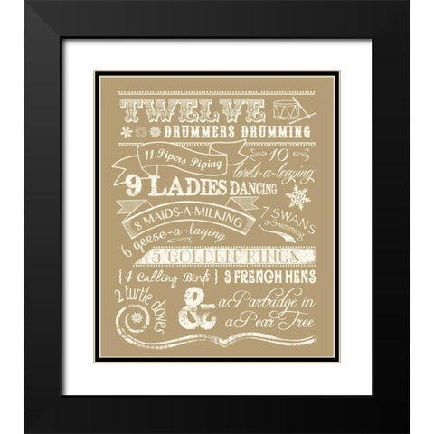 Twelve Days I Black Modern Wood Framed Art Print with Double Matting by Longfellow Designs