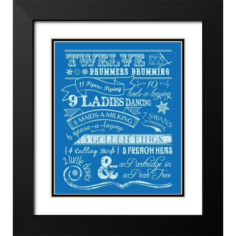 Twelve Days II Black Modern Wood Framed Art Print with Double Matting by Longfellow Designs