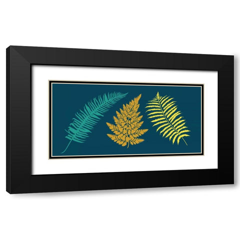 Ferns Black Modern Wood Framed Art Print with Double Matting by Designs, Longfellow