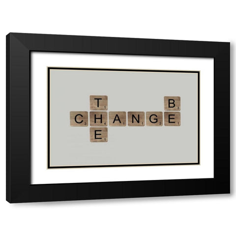 Be the Change II Black Modern Wood Framed Art Print with Double Matting by Longfellow Designs