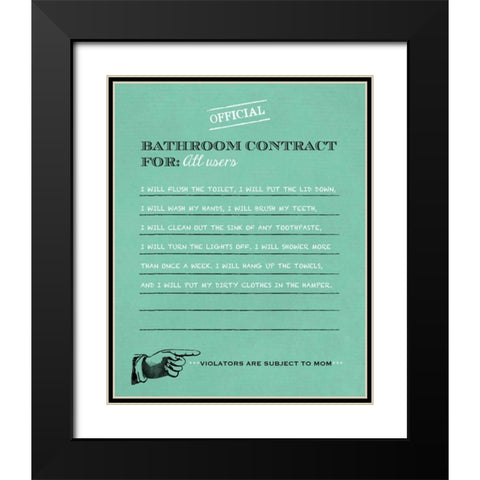 Bathroom Contract Black Modern Wood Framed Art Print with Double Matting by Longfellow Designs