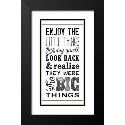 Little Things BNW Black Modern Wood Framed Art Print with Double Matting by Longfellow Designs