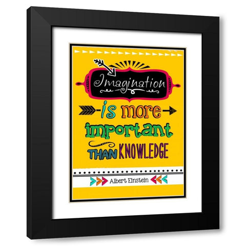 Imagination Black Modern Wood Framed Art Print with Double Matting by Longfellow Designs
