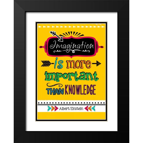 Imagination Black Modern Wood Framed Art Print with Double Matting by Longfellow Designs