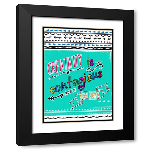 Creativity Black Modern Wood Framed Art Print with Double Matting by Longfellow Designs